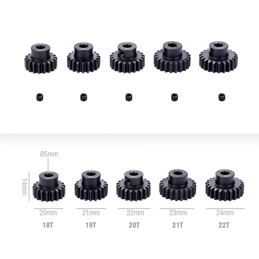 M1 5mm 11T 12T 14T 15T 17T 18T 20T 21T 22T 24T 25T 26T 28T 30T Steel Metal Pinion M additional angle