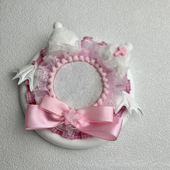 Kawaii Cartoon Badge Pin Holder Cute Korean Kitten Ear Wings Anime Badge Cover Case Di close-up view