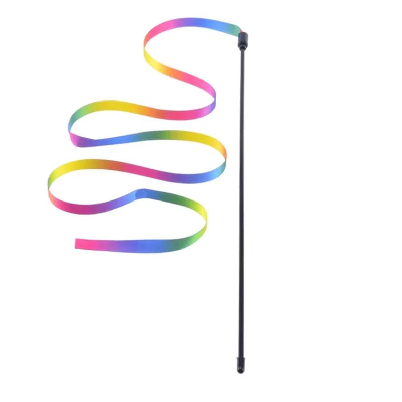 Cat Toys Funny Rainbow Strips Stick Cat Teaser Wand Pet Toys for Cats Interactive detail view