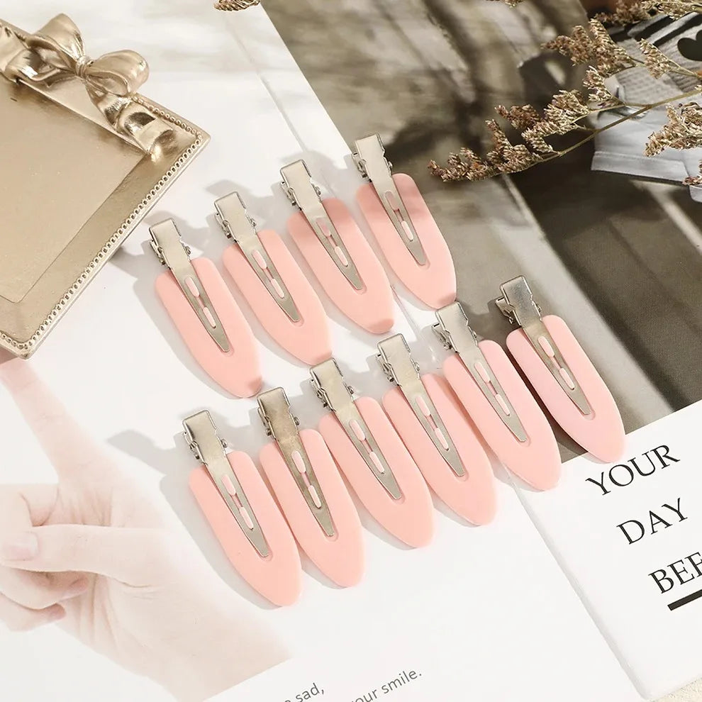 10pcs/set Bend Seamless Hair Clips Side Bangs Barrette Makeup Washing Face lifestyle view