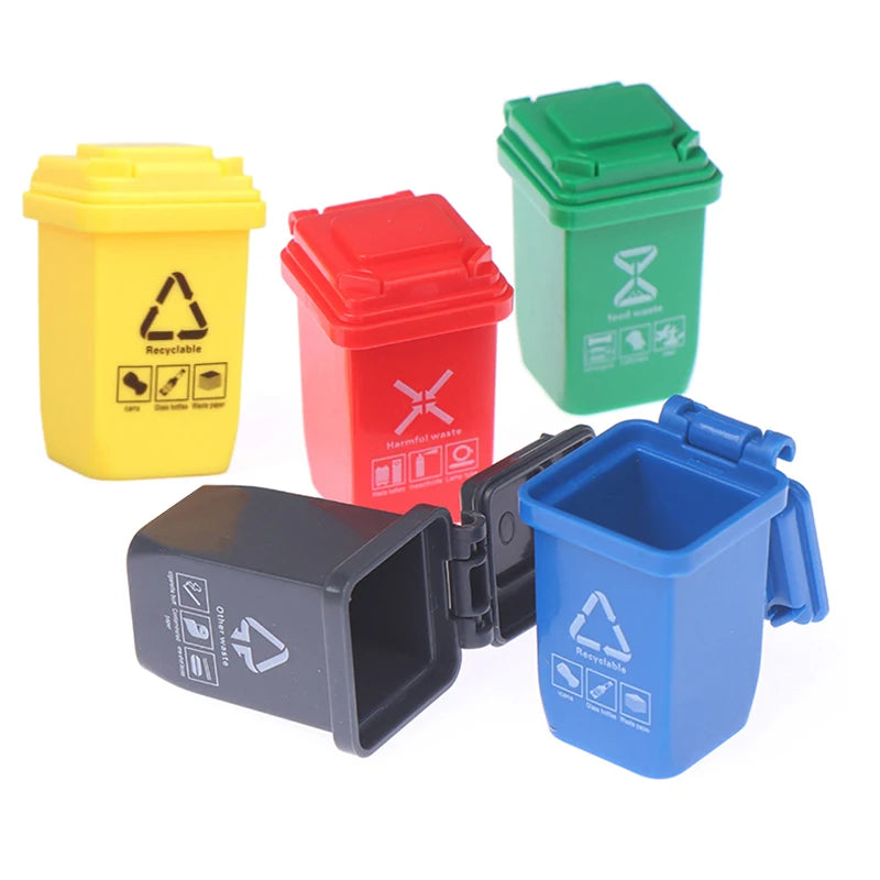 1:12 Dollhouse Miniature Trash Can 5pcs/set Model Furniture Accessories