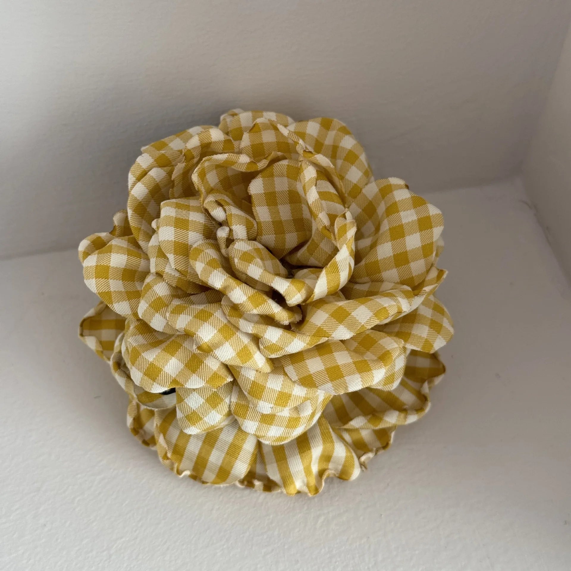 Plaid Fabric Flower Hair Claw Clips for Women Girls Korean Fashion Summer Vacation Ponytail Holder Hair Styling Accessories New
