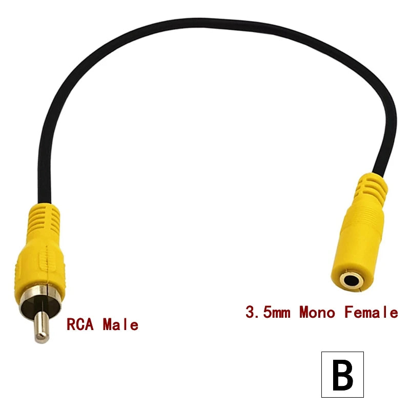 1pcs 3.5mm Mini Mono Male to RCA Female Video Cable for Car DVD TV/HDTV VCR CD players C detail view