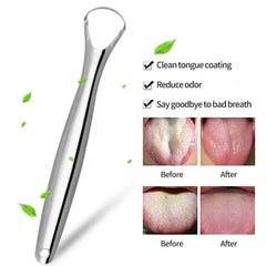 1Pcs Portable Single Layer Tongue Scraper Reusable Stainless Steel Oral Mouth Brush T alternate view