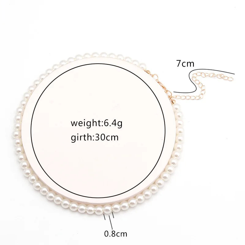 Imitation Pearl Necklace Adjustable Elegant Irregular Beads New Trend Date Wedding Pa lifestyle view