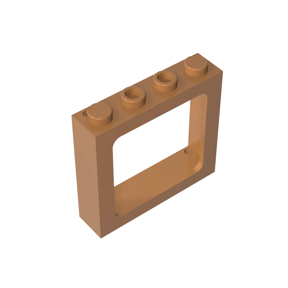 Gobricks Window 1 x 4 x 3 Train with Shutter Holes and Solid Studs on Ends | Compatib alternate view