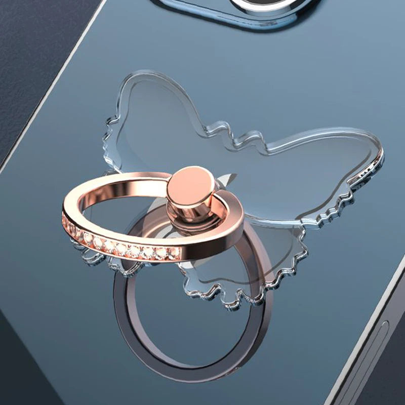 Transparent Cell Phone Ring Holder Stand 360°Degree Rotation Clear Finger Grip Kickstand detail view