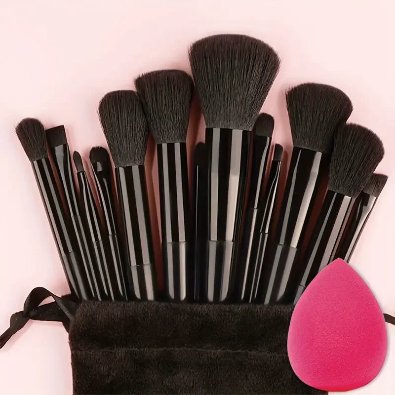 13-Piece Makeup Brush Set | Soft Fluffy Foundation Blush Highlighter Brush Kit detail view