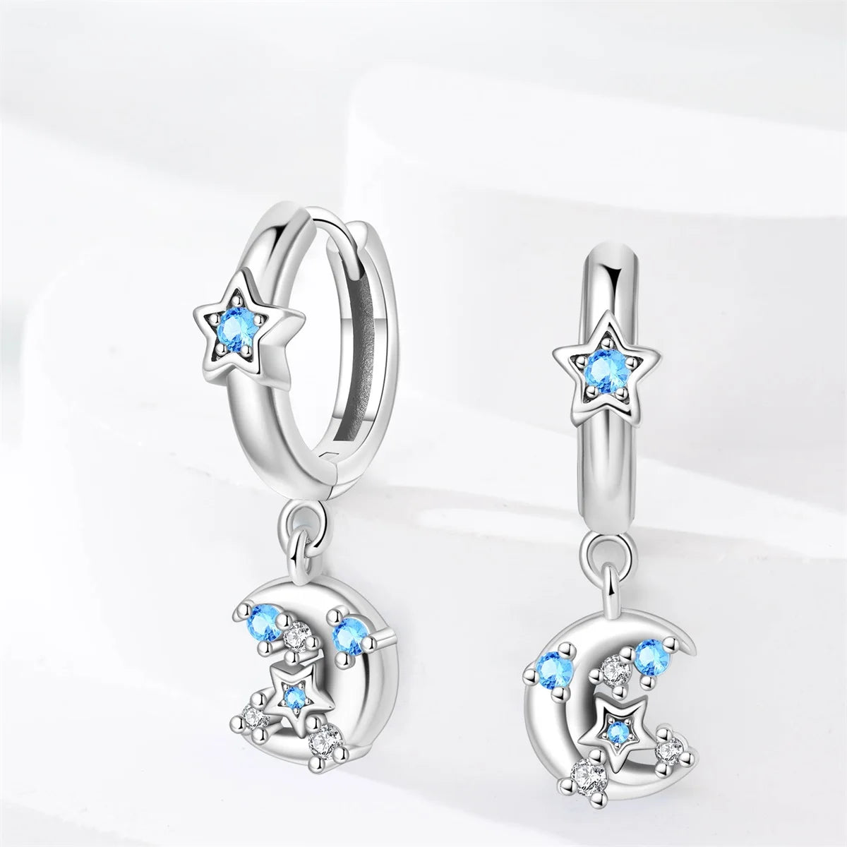 Silver Wine Cup Butterfly Women Earrings Brilliant Wedding Engagement Star Earrings additional angle