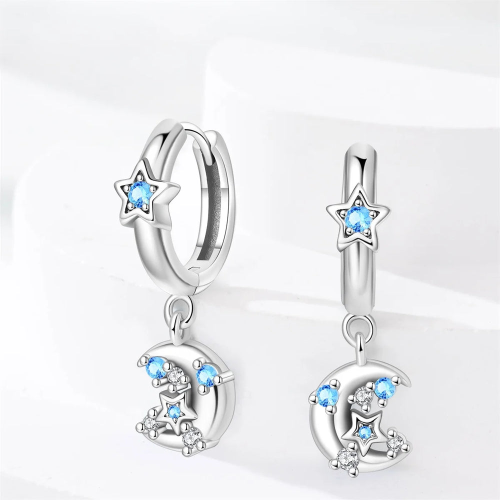 Silver Wine Cup Butterfly Women Earrings Brilliant Wedding Engagement Star Earrings additional angle