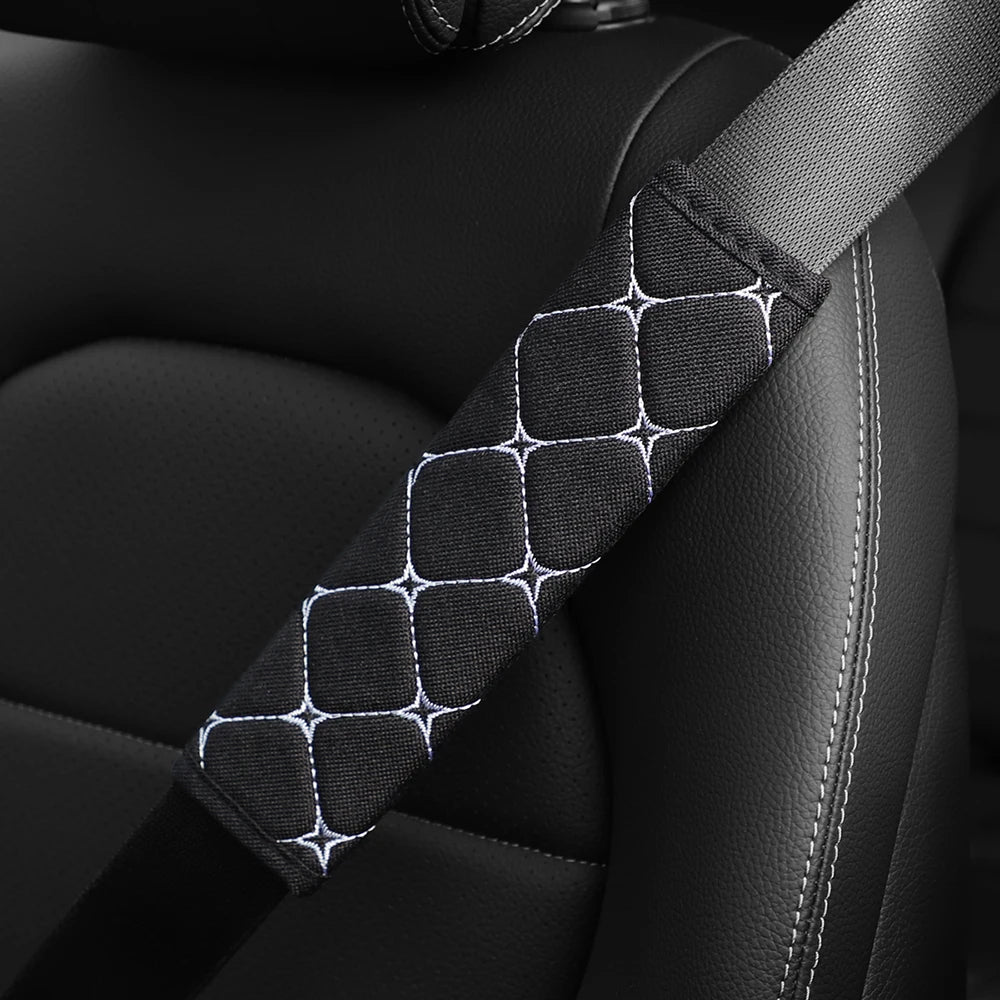 Linen Embroidered Breathable Seat Belt Shoulder Strap Cover