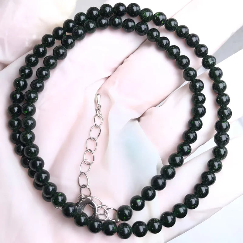 Natural Stone Bead Adjustable Necklace | Agate Opal Tigers Eye Quartz Crystal Jewelry detail view