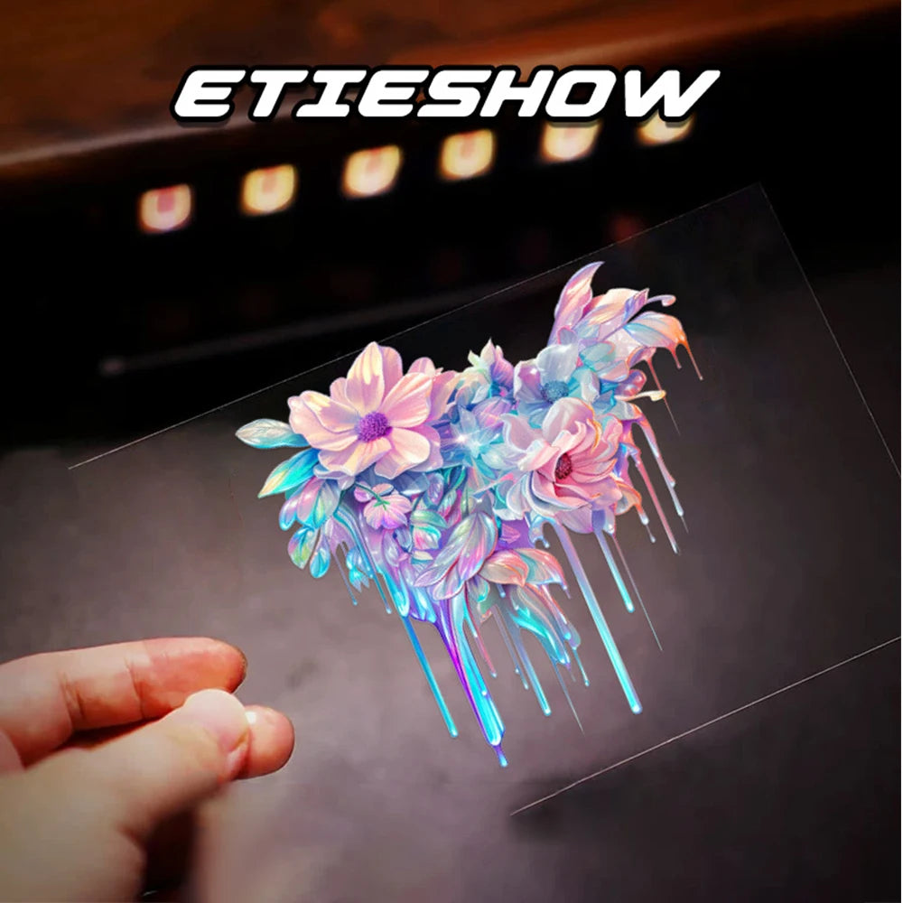 Car Interior Stickers Dopamine Colored Vinyl Reflective Car Stickers close-up view