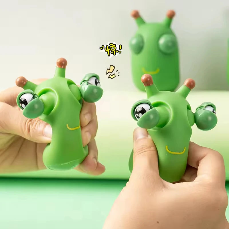 Creative Explosive Eye Worm Squeeze Pinch Toy Funny Novelty Eye Popping Caterpillar To close-up view