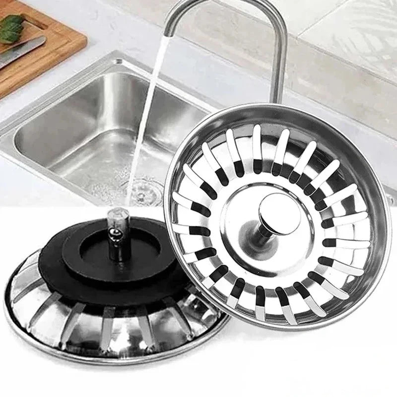 Stainless Steel Kitchen Sink Filter Hole Bathtub Hair Catcher Stopper Bathroom Sewer Dra detail view