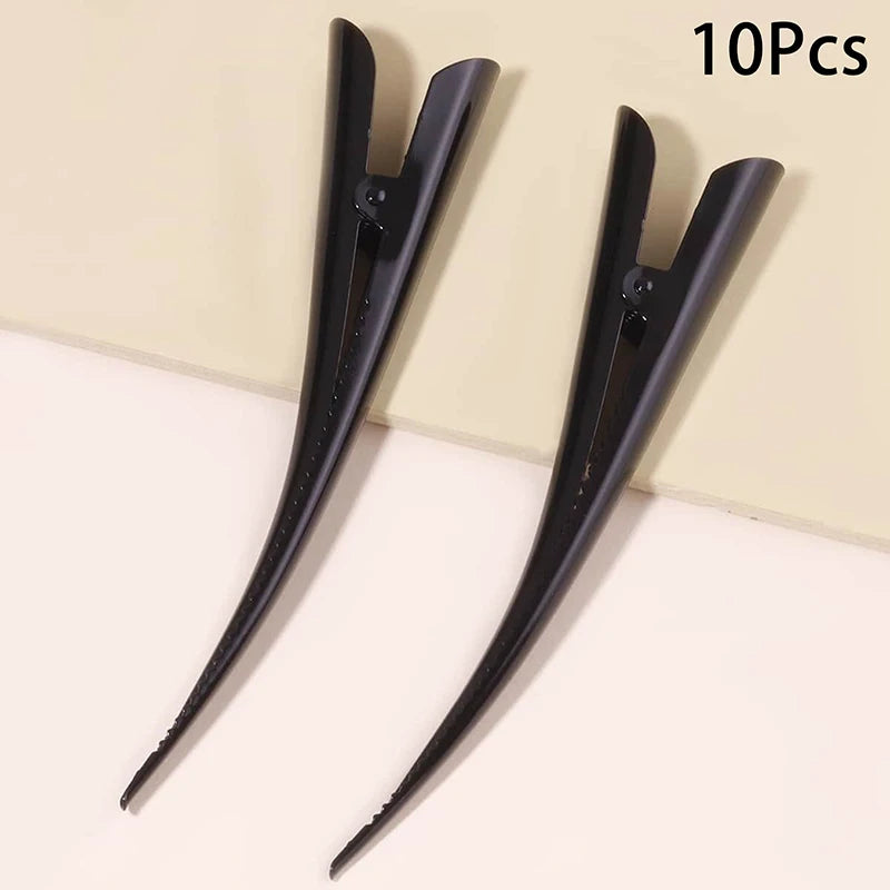 (BF06)5/10pcs Long Metal Hair Clips Horn Clip Hair Clamps Hair Accessories Duck Teeth Hairdressing Salon Tip Clip