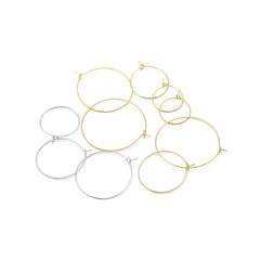 20-Piece Gold Stainless Steel Hoop Earring Wires | Bulk Jewelry Making Supplies detail view