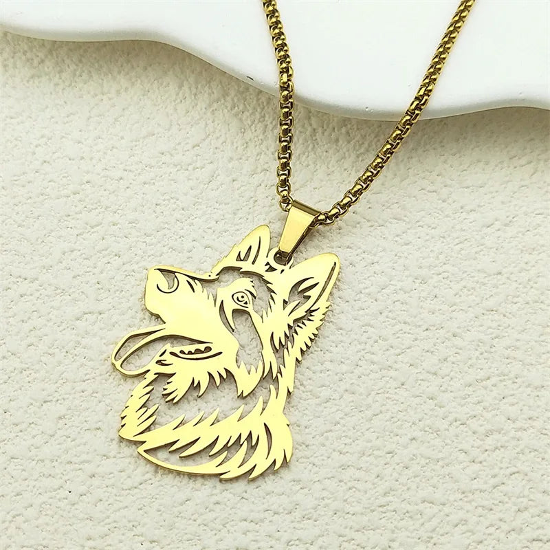 French Bulldog Pendant Necklace | Stainless Steel Dog Jewelry for Women Men close-up view