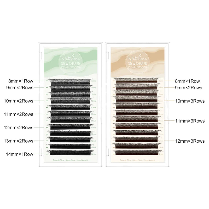 NATUHANA W Shape Eyelashes Extensions 3D 4D 5D 6D W Shaped Brown Black Clover Hand Ma lifestyle view