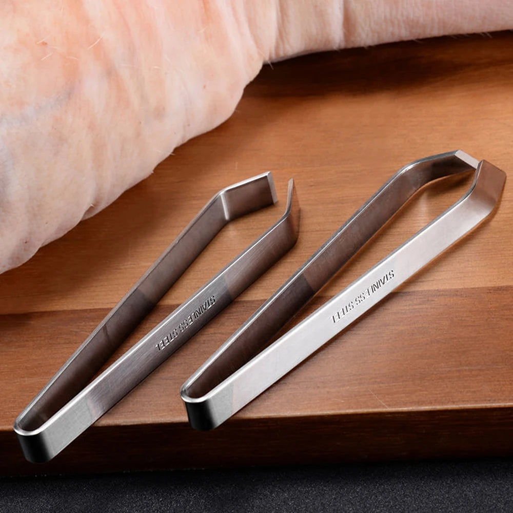 1pcs Stainless Steel Fishbone Tweezers, Pluckers, Clamps, Kitchen Gadgets Tools