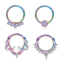 EVISPOL 1-4Pcs 16G Stainless Steel Colourful Septum Nose Ring for Women Men Hypoallergenic Cartilage