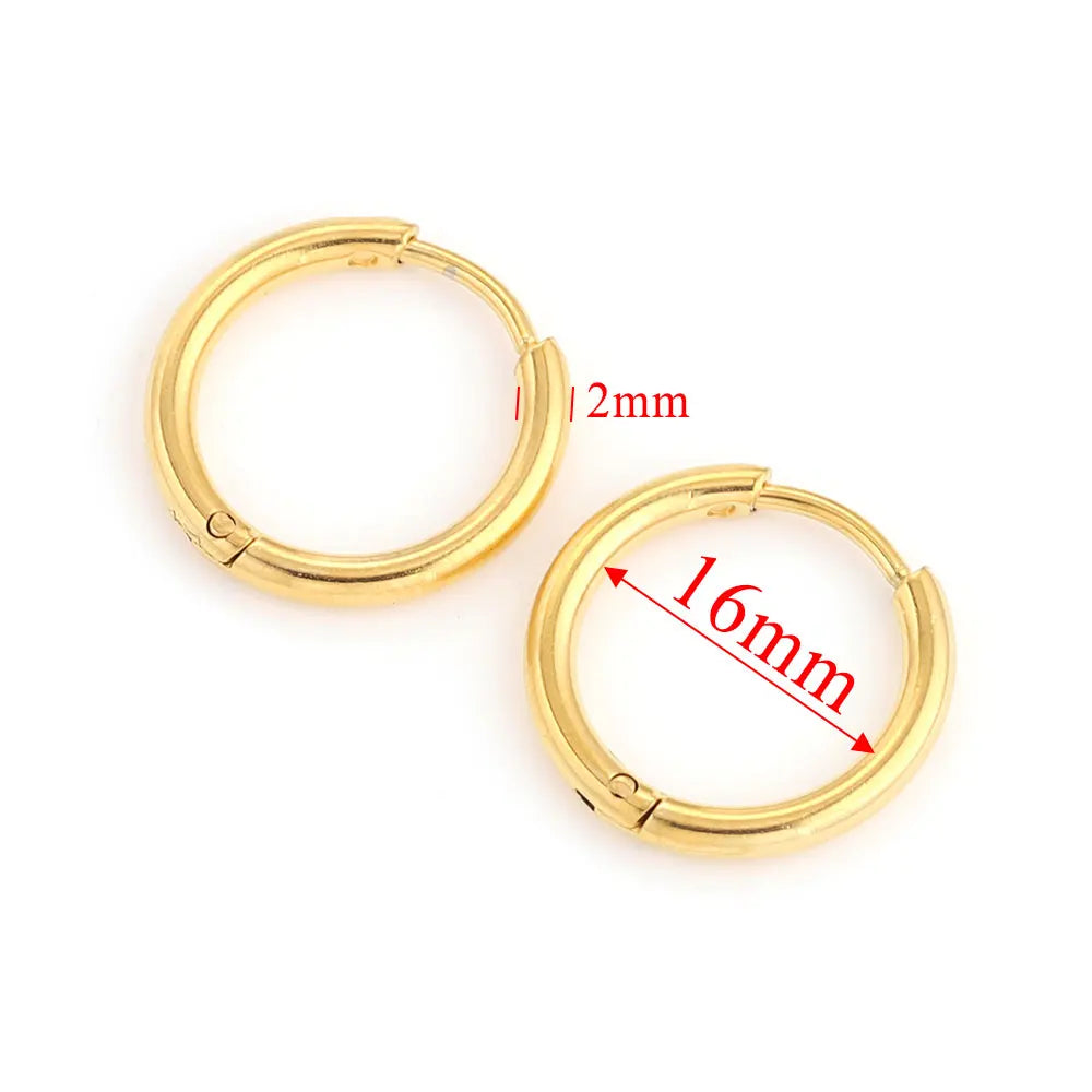 6pcs Stainless Steel Hoop Earrings Set | Hypoallergenic Korean Style Earrings for Women detail view