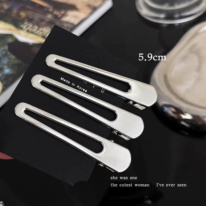 Women Metal Y2K Hair Clips Exquisite Duckbill Clip Girls Hairpins Side Bangs Barrettes H detail view