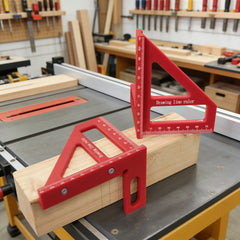 Multi-Angle Measuring Ruler | 45/90 Degree Plastic Carpenter Square & Miter Triangle Tool for Woodwo