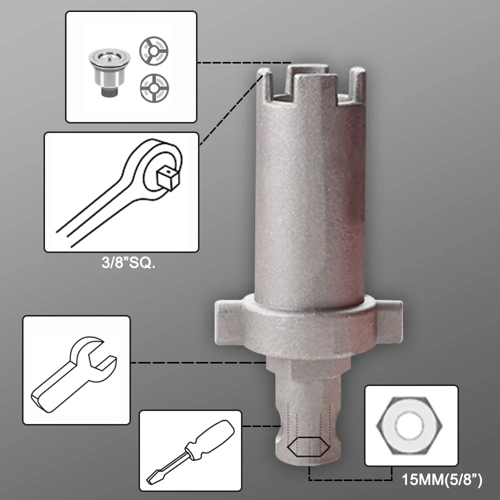 14 In 1 Faucet Sink Wrench | Multi-Use Plumbing Tool Kit for Bathroom and Kitchen detail view