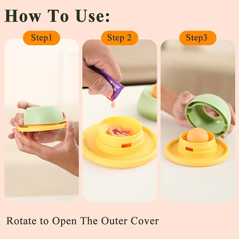 Interactive Pet Cat Licking Food Toys Anti-slip Pet Slow Feeder for Cats Funny Kitten close-up view