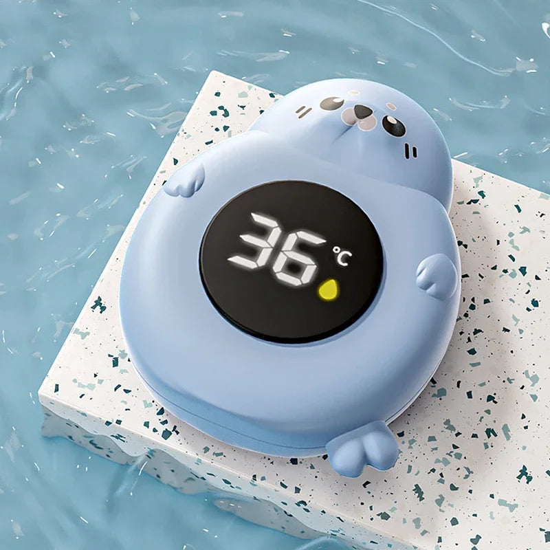 JUSTLANG Blue Seal Baby Bathtub Water Thermometer | Safe LED Temperature Sensor for Kids detail view