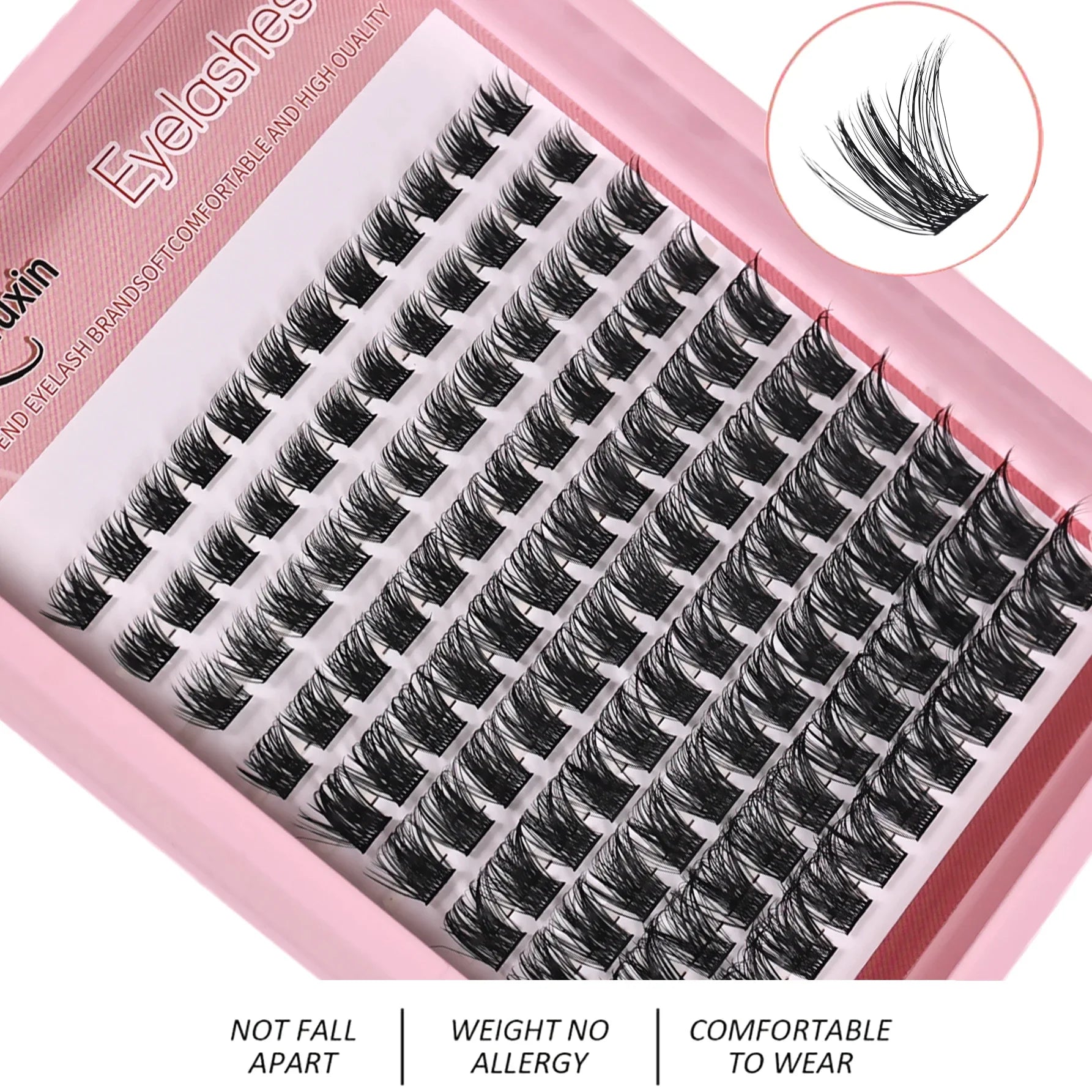 Cluster Lashes 120pcs 8-16mm Wispy D Curl Fluffy Eyelash Extensions | DIY Natural Look detail view