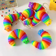 3D Slug Fidget Toy Colorful Slug Snail Toy Articulated Flexible All Ages Relief Anti- alternate view