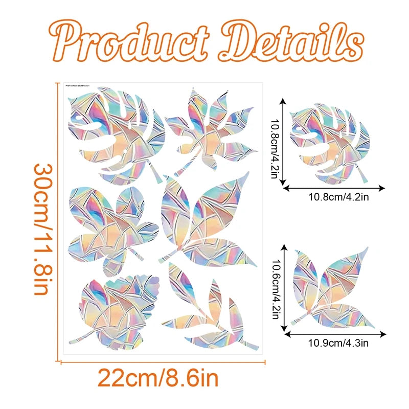 Rainbow Suncatcher Window Stickers | PVC Cat Butterfly Prism Glass Decal alternate view