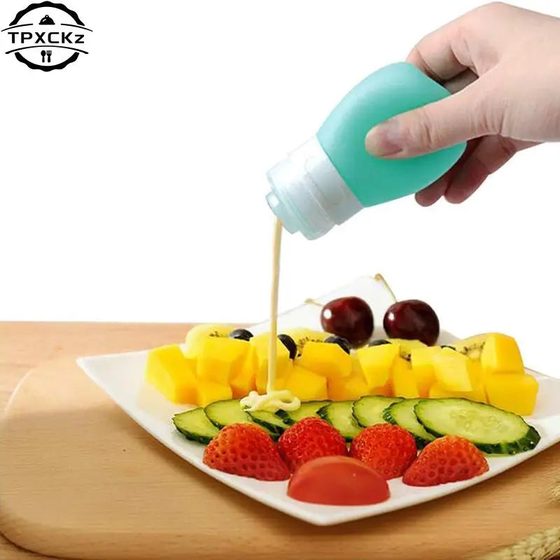 30ml Condiment Squeeze Bottle Silicone Salad Dressing Container Tomato Sauce Seasonin lifestyle view