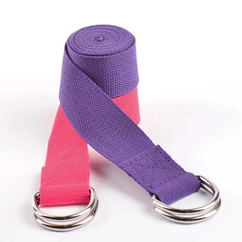 Cotton Yoga Strap | Adjustable D Ring Buckle Belt for Pilates and Dance additional angle