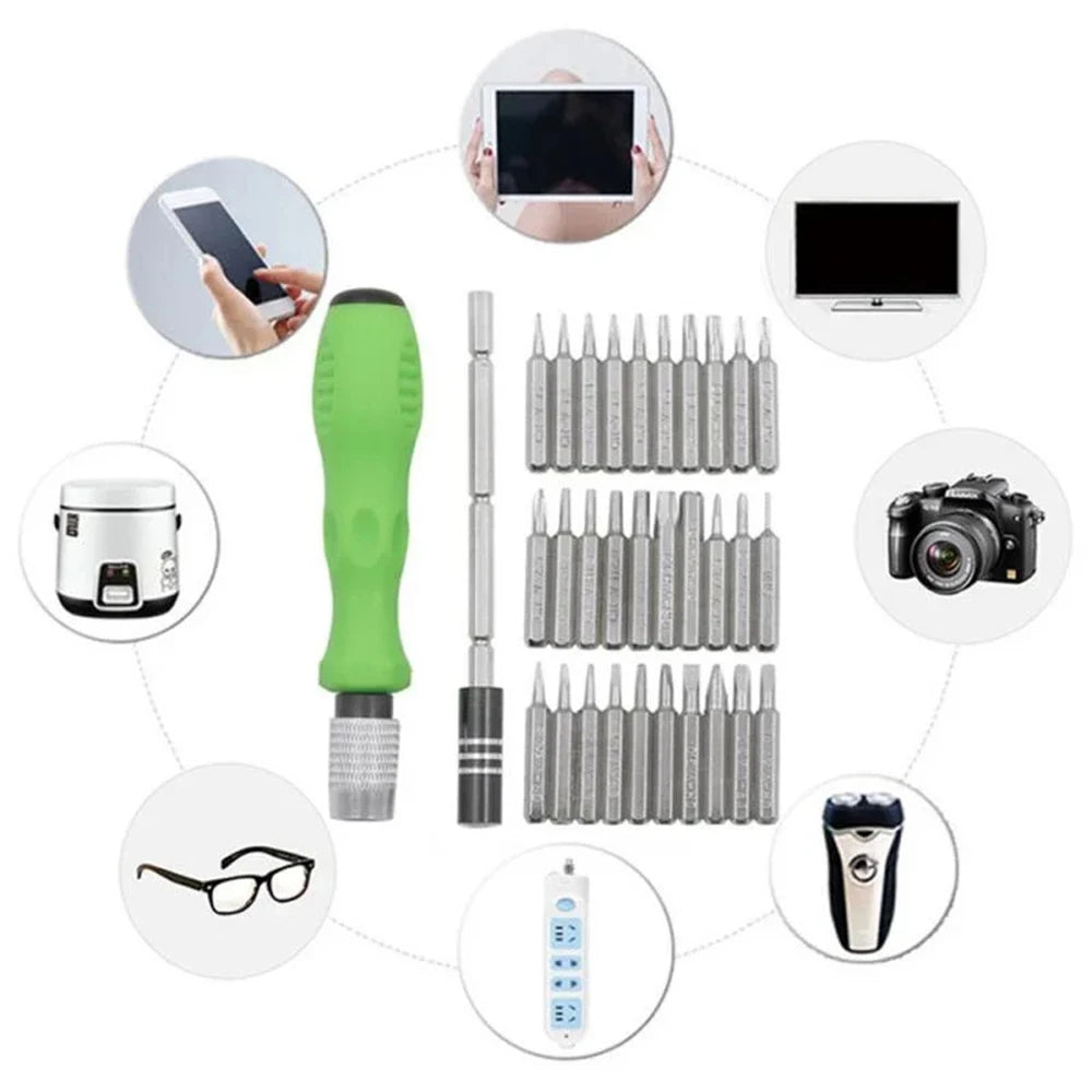 32 In 1 Multifunction Screwdriver Kit | Magnetic Precision Repair Tool Set close-up view