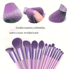 Professional 13-Piece Makeup Brush Set | Complete Cosmetic Tool Kit close-up view