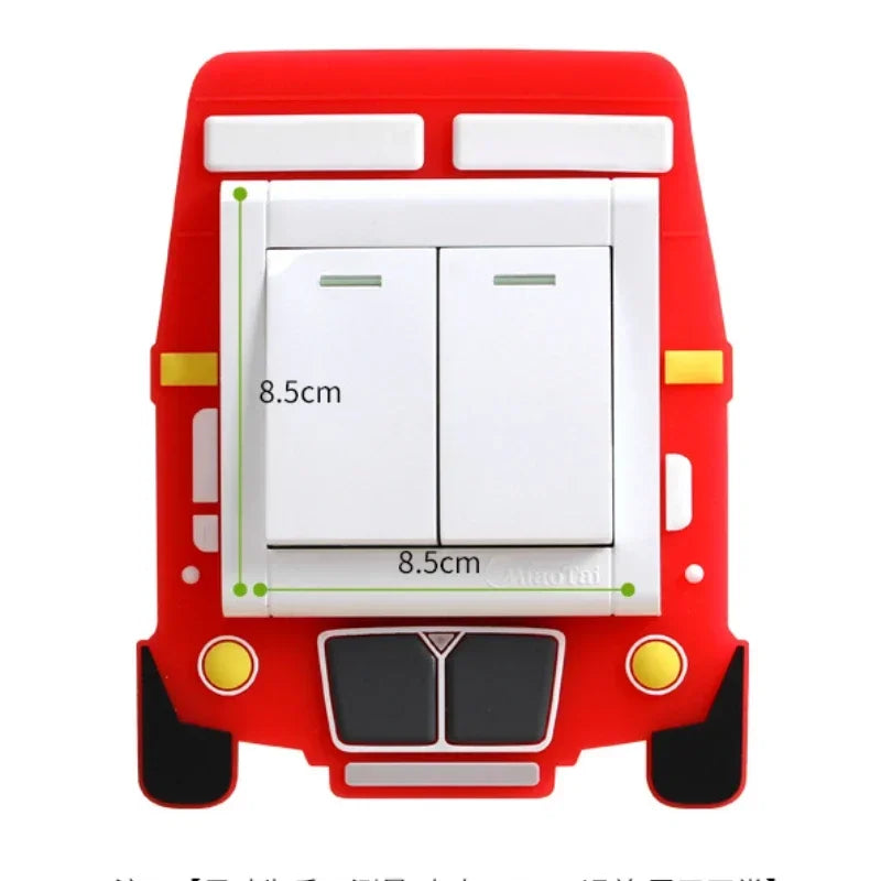 Luminous Silicone Switch Cover | Kawaii Cartoon Animal 3D Sticker for Kids Room lifestyle view