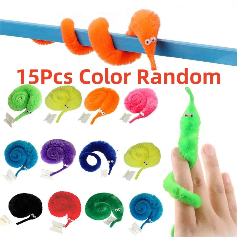 15Pcs Funny Gifts for Children Fuzzy Worm Magic Caterpillar Birthday Party Magic Show alternate view