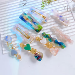 2/3pcs Hairpins Set Geometric Acetate Heart Hair Clips for Women Fashion Jewelry Girl alternate view