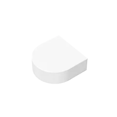 Gobricks Tile Round 1 x 1 Half Circle Extended | Compatible Brick Building Block close-up view