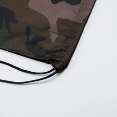 Outdoor Sport Camouflage Backpack | Waterproof Drawstring Bag for Gym, Travel, Camping close-up view