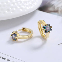 High Quality 925 Silver Square Zircon Small Earrings For Women Luxury Jewelry Novelties detail view