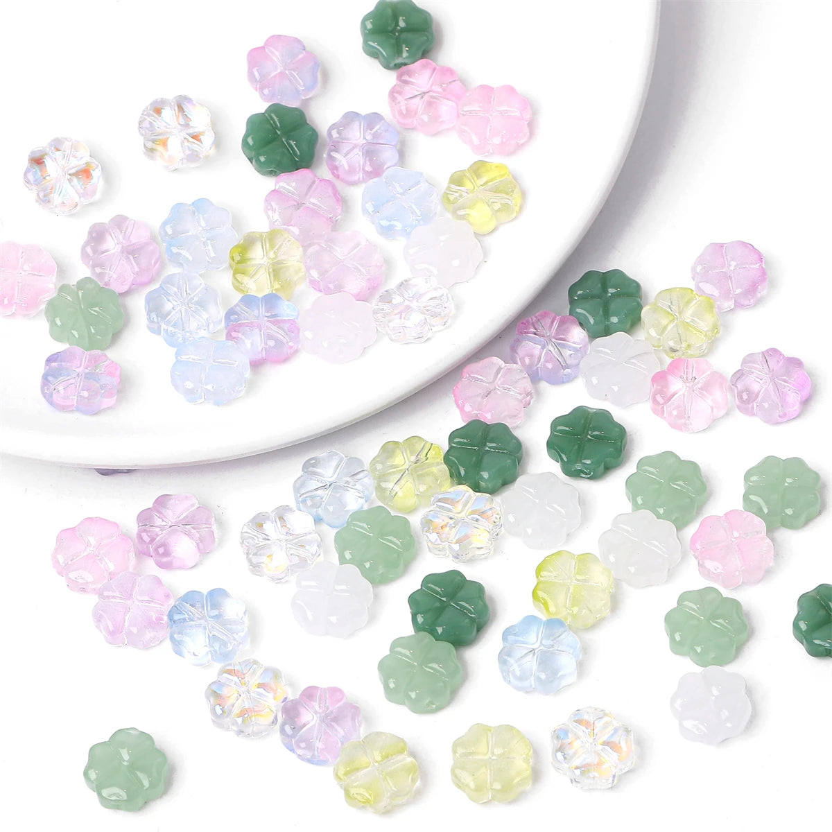 Leaf Flower Beads Scattered Beads Handmade Making Couple Bracelets Necklaces Earrin additional angle