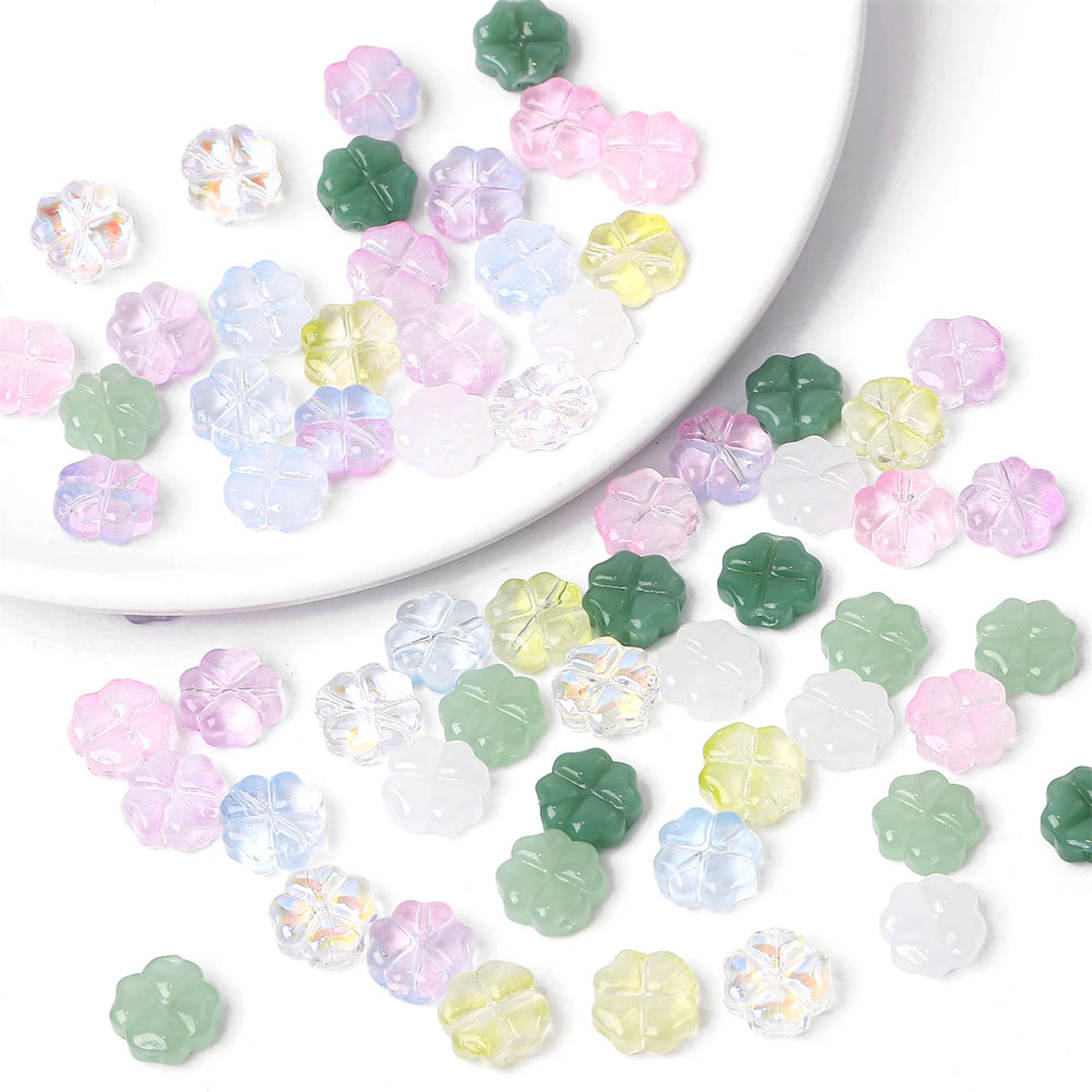 Leaf Flower Beads Scattered Beads Handmade Making Couple Bracelets Necklaces Earrin additional angle