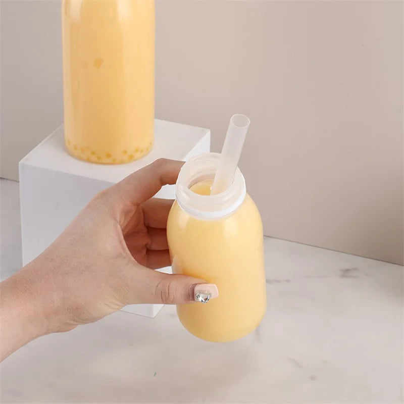 6pcs Small Plastic Bottle 100ml Milk Bottles Small Juice Bottles Leakproof Milk Bottles detail view