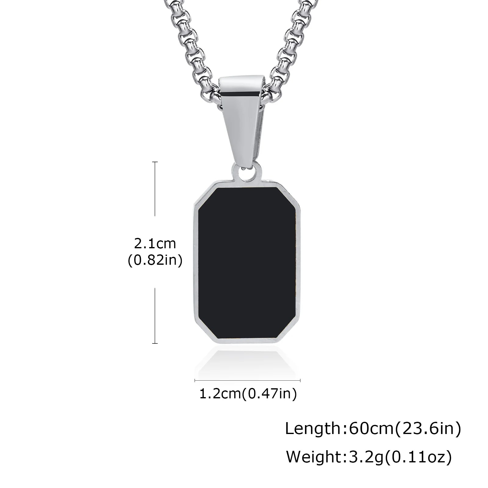Men's Silver Color Geometric Pendant Necklace, Non Fading Stainless Steel Compass Nec alternate view
