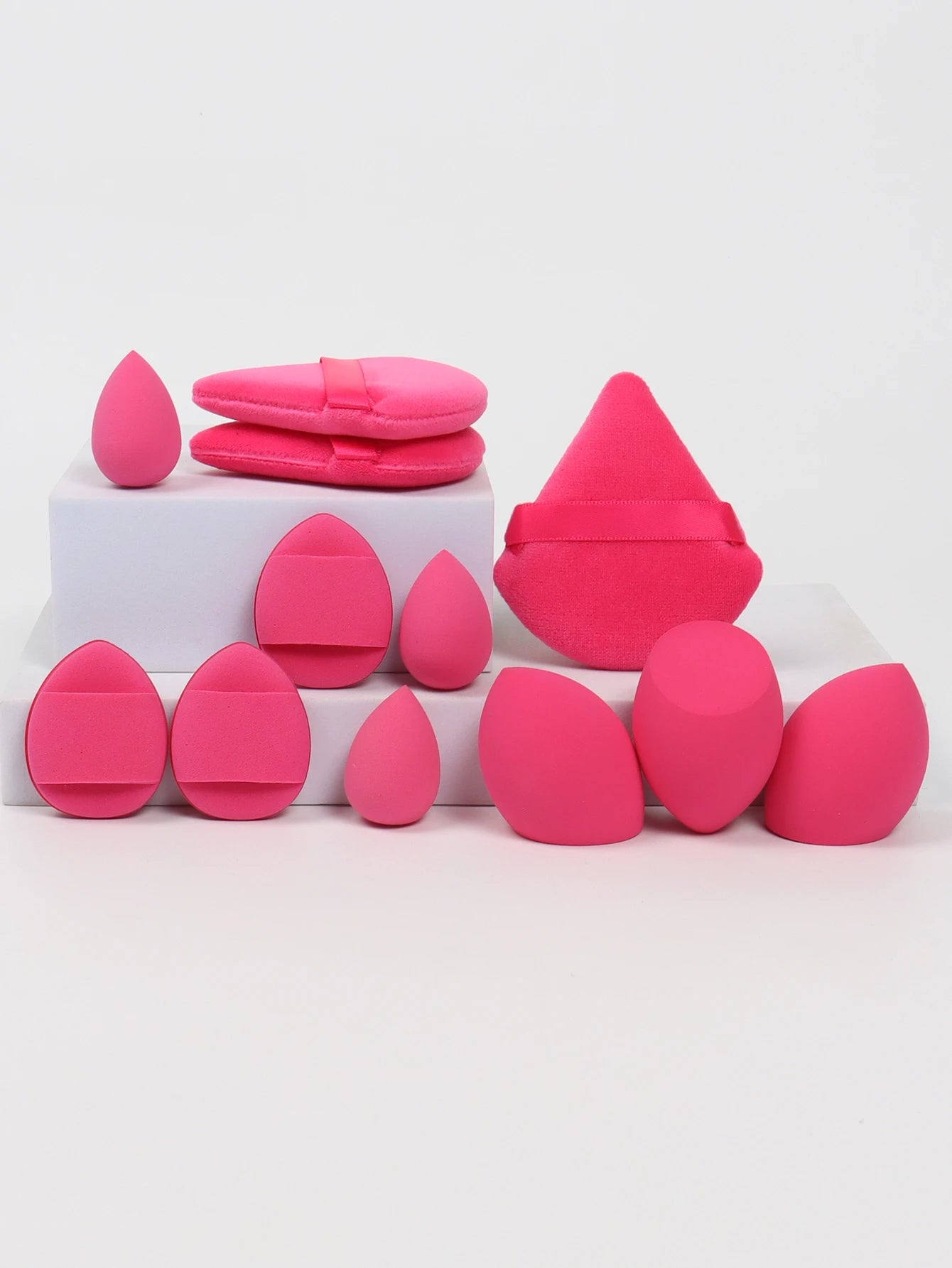 12-Piece All-Purpose Makeup Sponge Set, Made of 3 Loose Powder Puffs, 3 Mini Air Cush lifestyle view