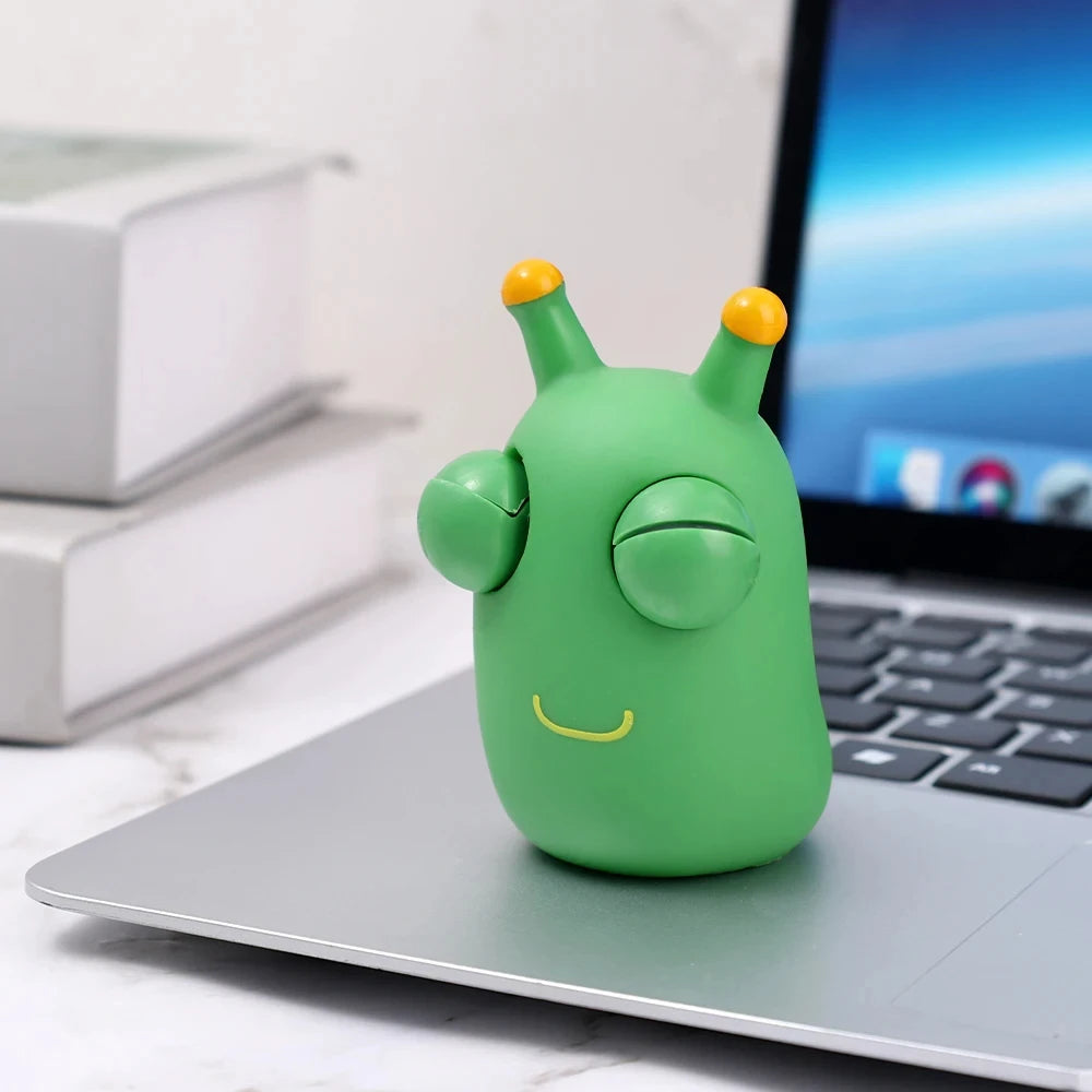 Creative Explosive Eye Worm Squeeze Pinch Toy Funny Novelty Eye Popping Caterpillar additional angle